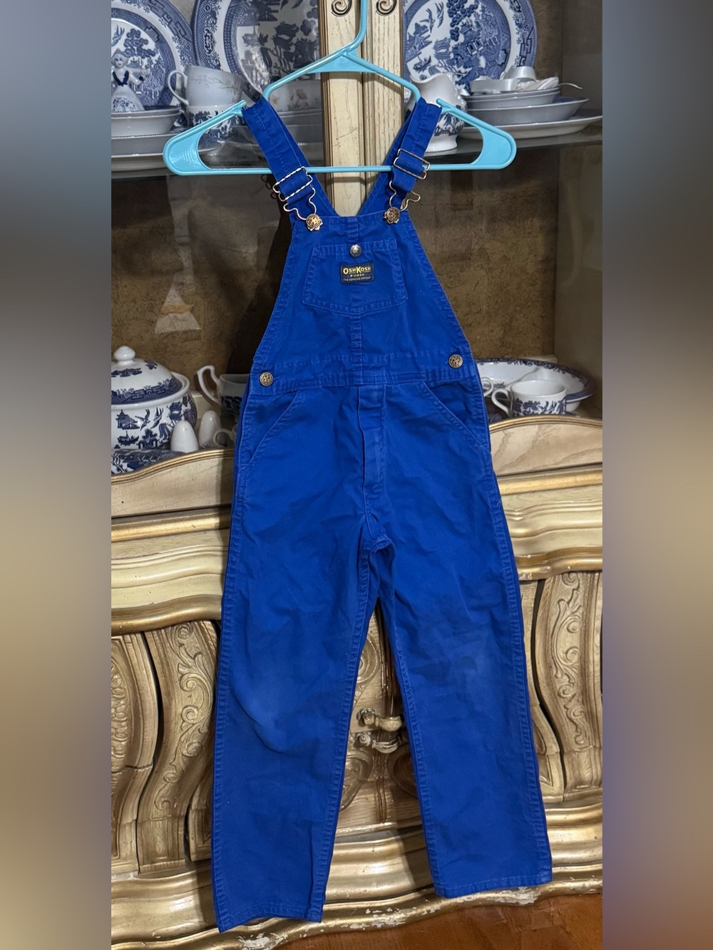 Vintage OshKosh USA blue overalls HTF size 6x-7 boys